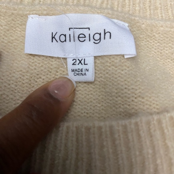 Lavender and Taupe Colorblock Sweater by Kaileigh plus Size 2x - Picture 9 of 10